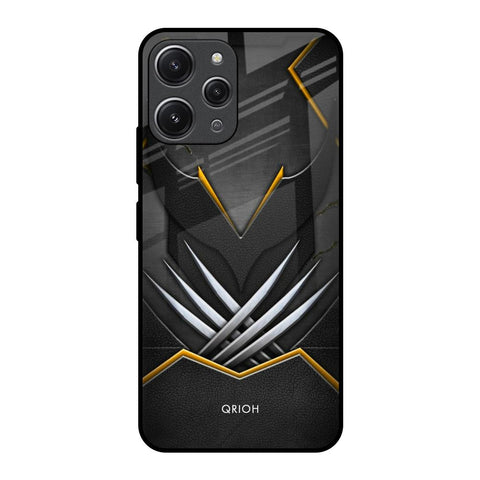 Black Warrior Redmi 12 Glass Back Cover Online