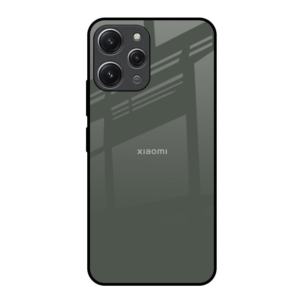 Charcoal Redmi 12 Glass Back Cover Online