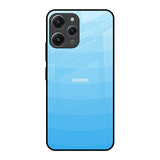 Wavy Blue Pattern Redmi 12 Glass Back Cover Online