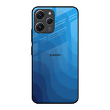 Blue Wave Abstract Redmi 12 Glass Back Cover Online