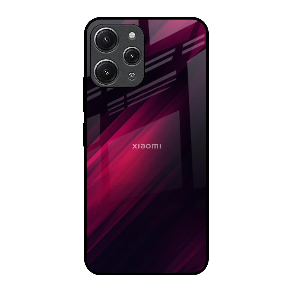 Razor Black Redmi 12 Glass Back Cover Online