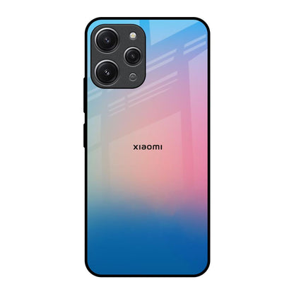 Blue & Pink Ombre Redmi 12 Glass Back Cover Online