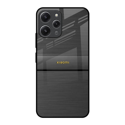 Grey Metallic Glass Redmi 12 Glass Back Cover Online