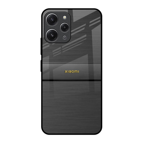 Grey Metallic Glass Redmi 12 Glass Back Cover Online