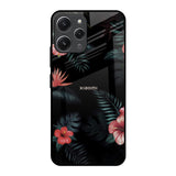 Tropical Art Flower Redmi 12 Glass Back Cover Online