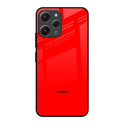 Blood Red Redmi 12 Glass Back Cover Online