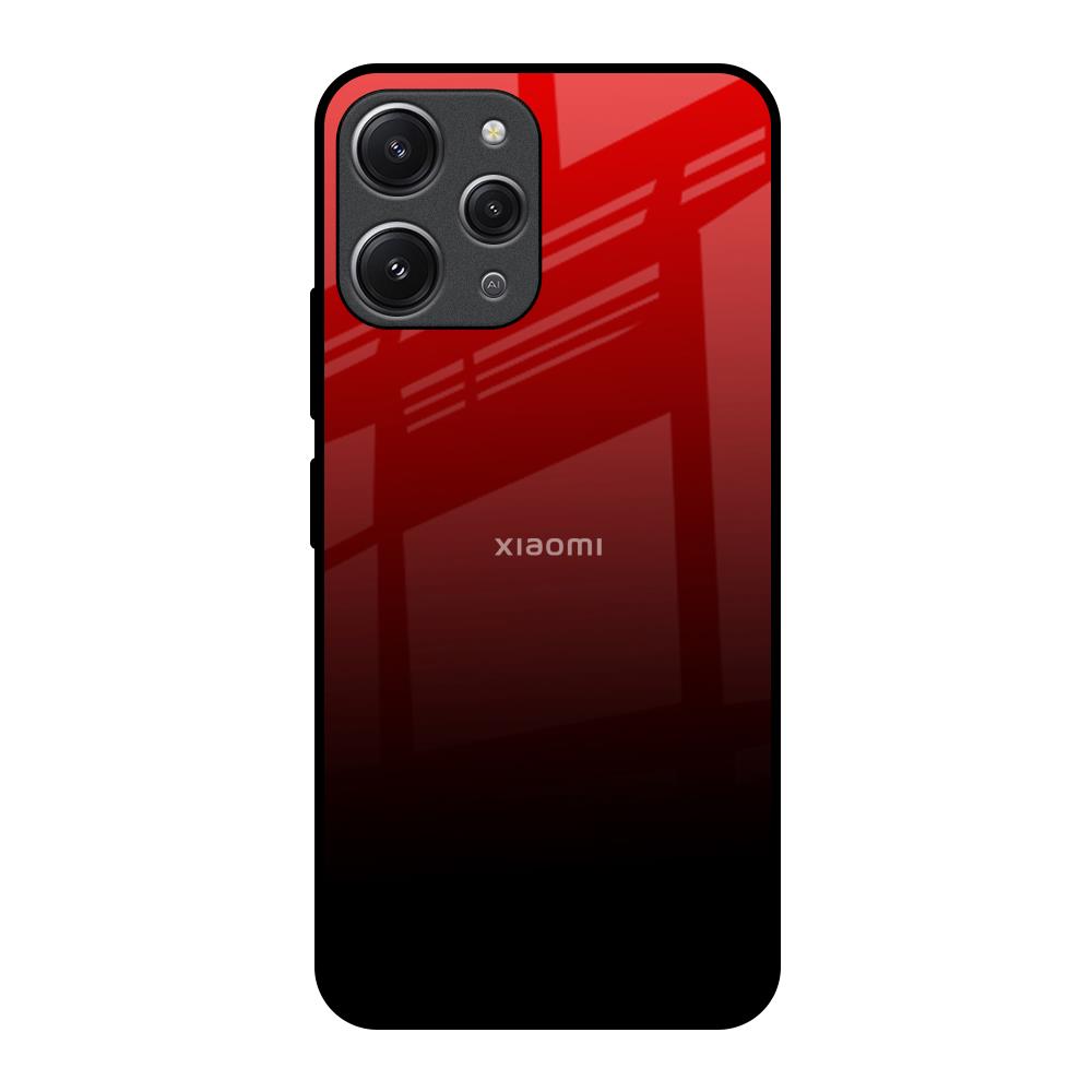 Maroon Faded Redmi 12 Glass Back Cover Online