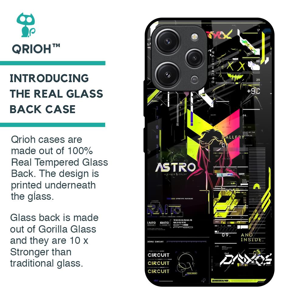Astro Glitch Glass Case for Redmi 12