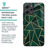 Abstract Green Glass Case For Redmi 12