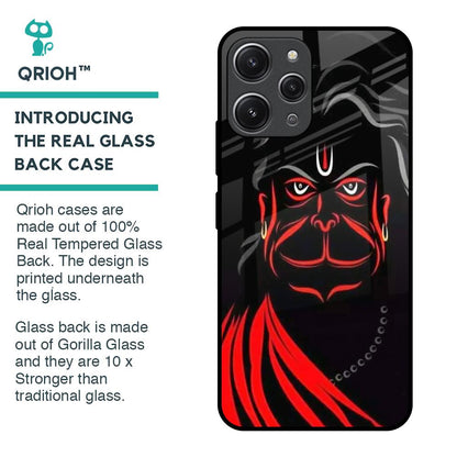 Lord Hanuman Glass Case For Redmi 12
