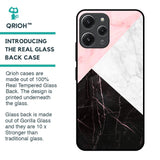 Marble Collage Art Glass Case For Redmi 12