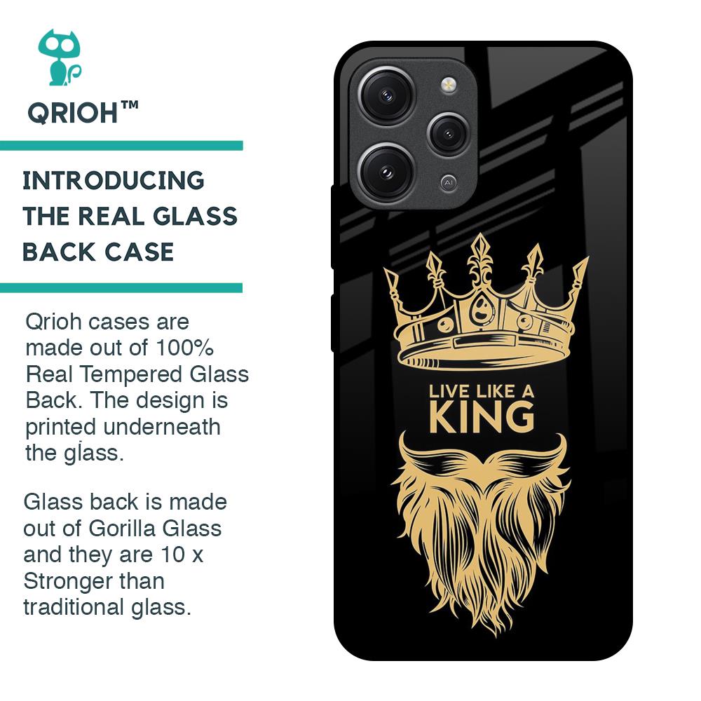King Life Glass Case For Redmi 12