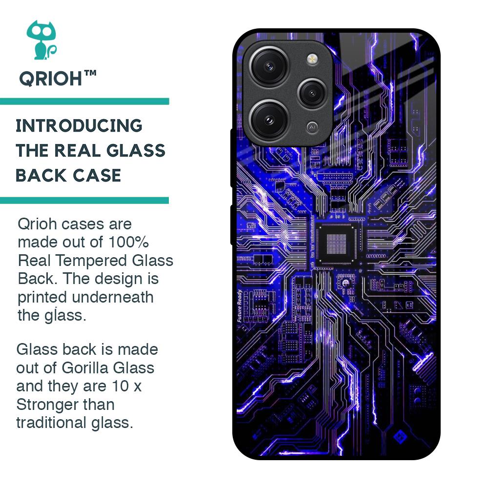 Techno Color Pattern Glass Case For Redmi 12
