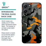 Camouflage Orange Glass Case For Redmi 12