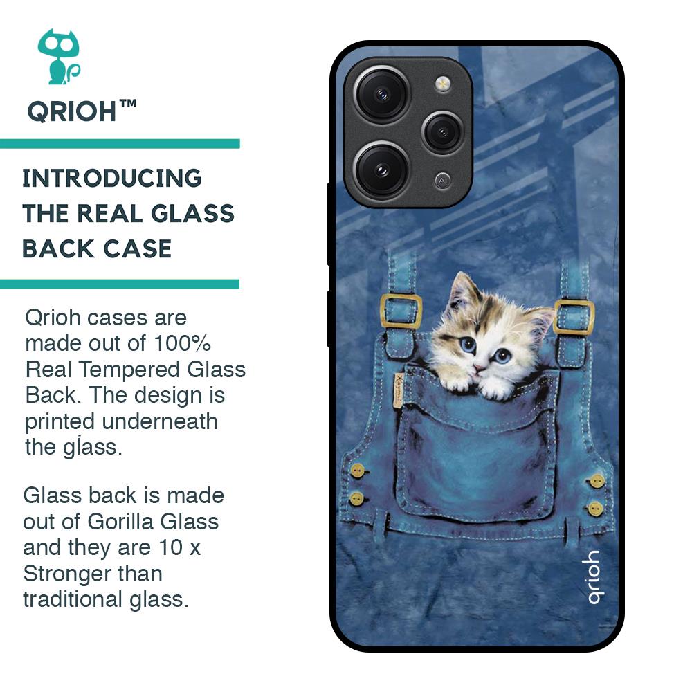 Kitty In Pocket Glass Case For Redmi 12