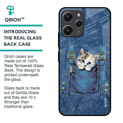 Kitty In Pocket Glass Case For Redmi 12