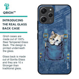 Kitty In Pocket Glass Case For Redmi 12