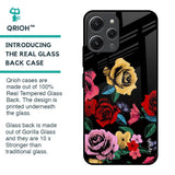 Floral Decorative Glass Case For Redmi 12