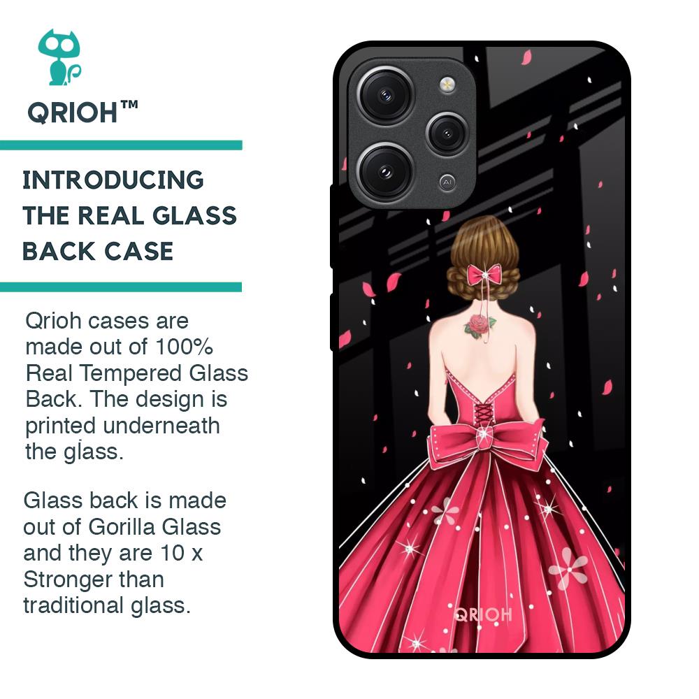 Fashion Princess Glass Case for Redmi 12
