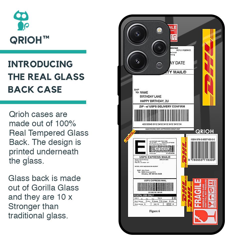 Cool Barcode Label Glass Case For Redmi 12