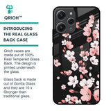 Black Cherry Blossom Glass Case for Redmi 12