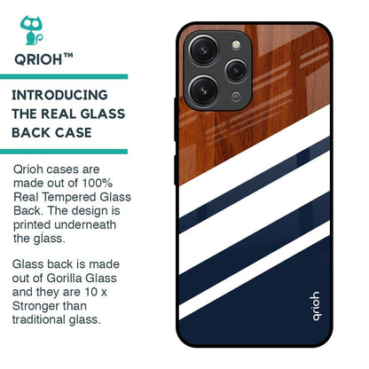 Bold Stripes Glass Case for Redmi 12