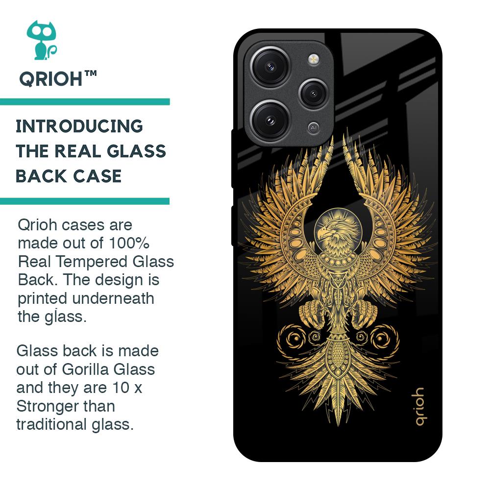 Mythical Phoenix Art Glass Case for Redmi 12