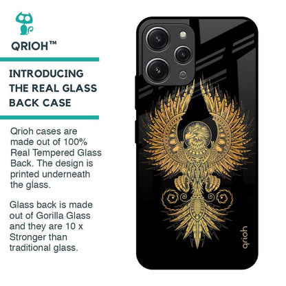 Mythical Phoenix Art Glass Case for Redmi 12