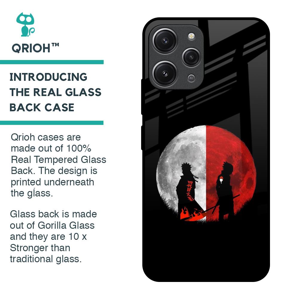 Anime Red Moon Glass Case for Redmi 12