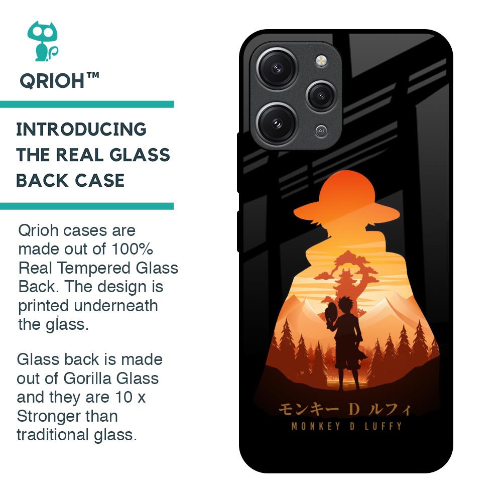 Luffy One Piece Glass Case for Redmi 12