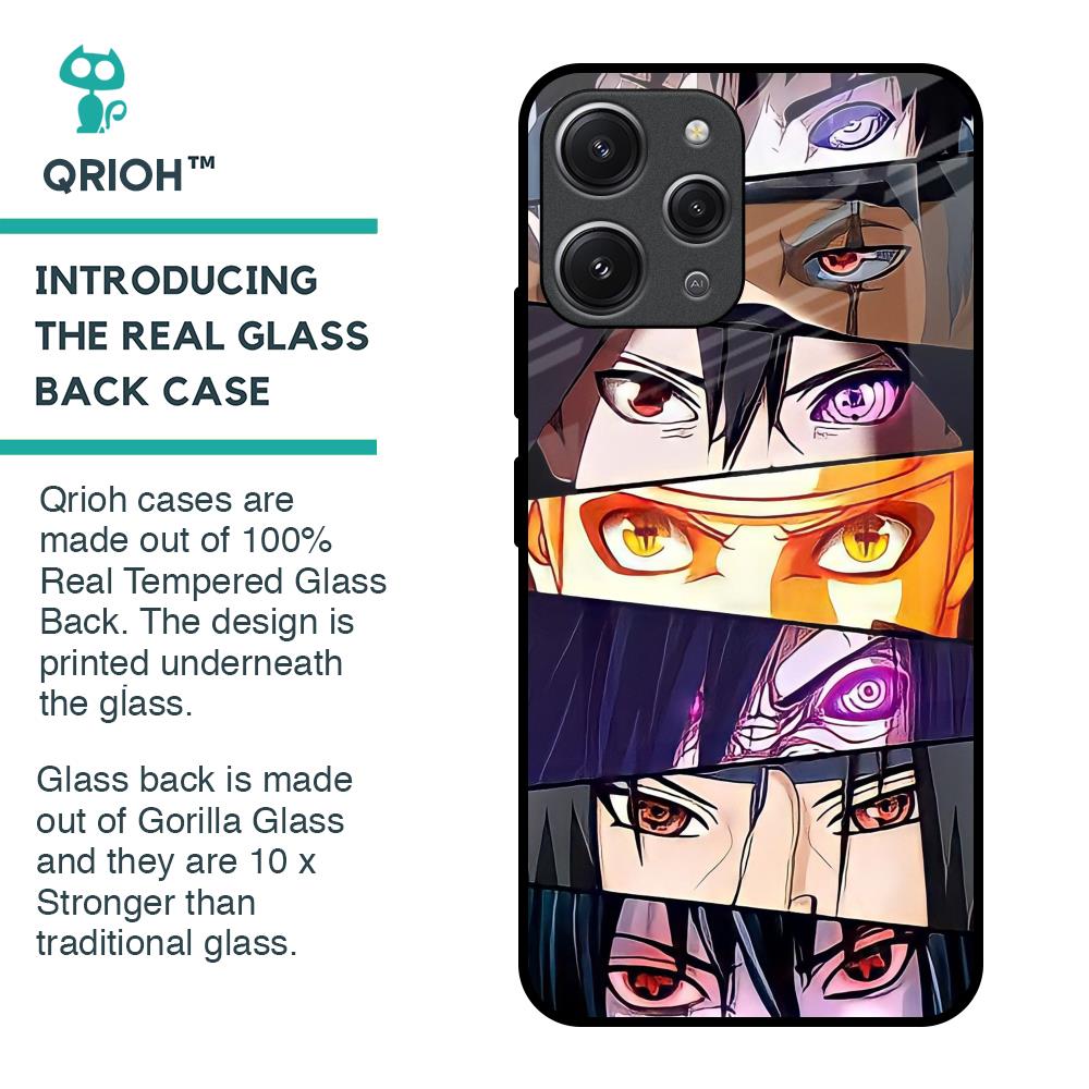 Anime Eyes Glass Case for Redmi 12