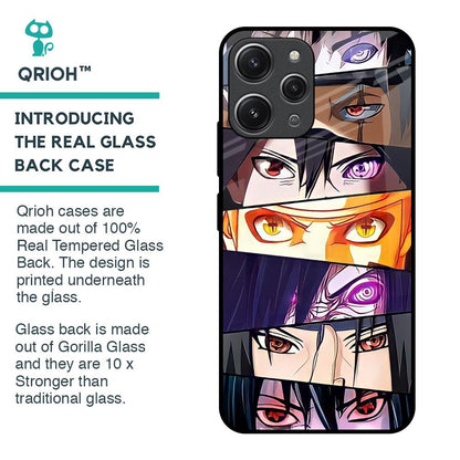 Anime Eyes Glass Case for Redmi 12