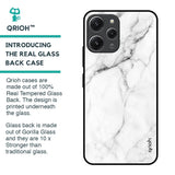 Modern White Marble Glass Case for Redmi 12
