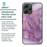 Purple Gold Marble Glass Case for Redmi 12