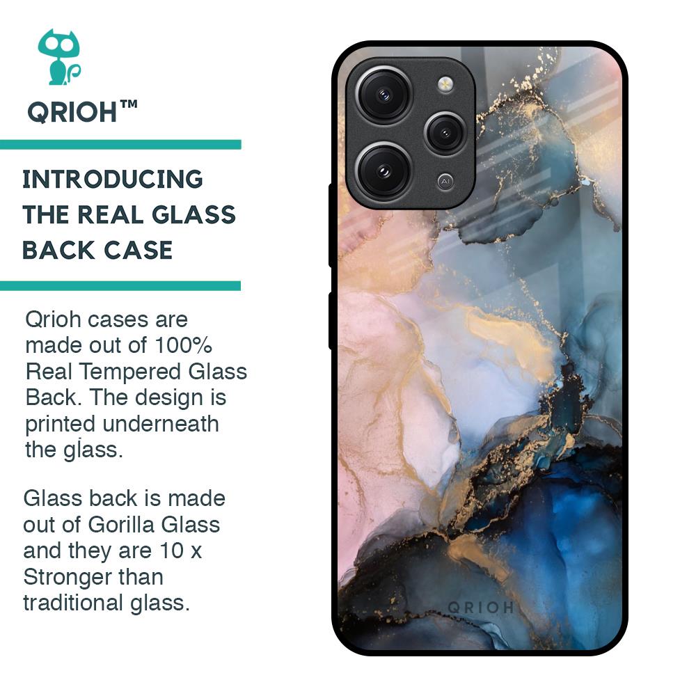 Marble Ink Abstract Glass Case for Redmi 12