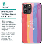 Lucky Abstract Glass Case for Redmi 12