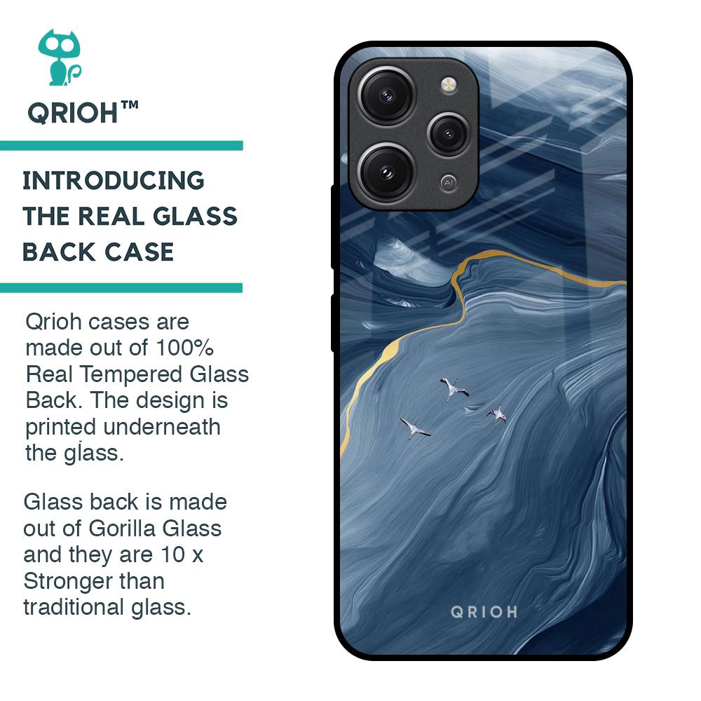 Deep Ocean Marble Glass Case for Redmi 12