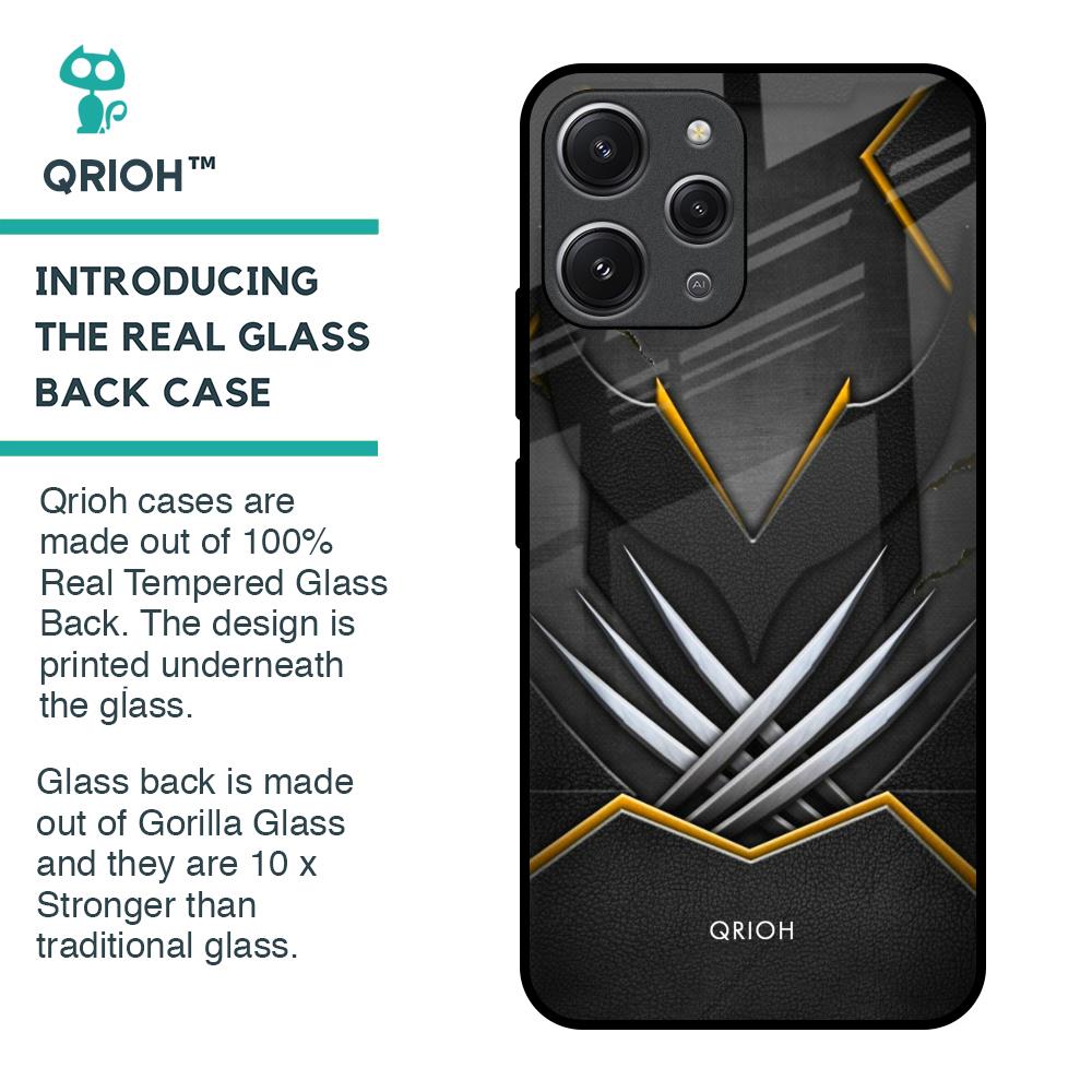 Black Warrior Glass Case for Redmi 12