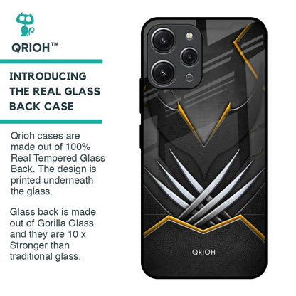 Black Warrior Glass Case for Redmi 12