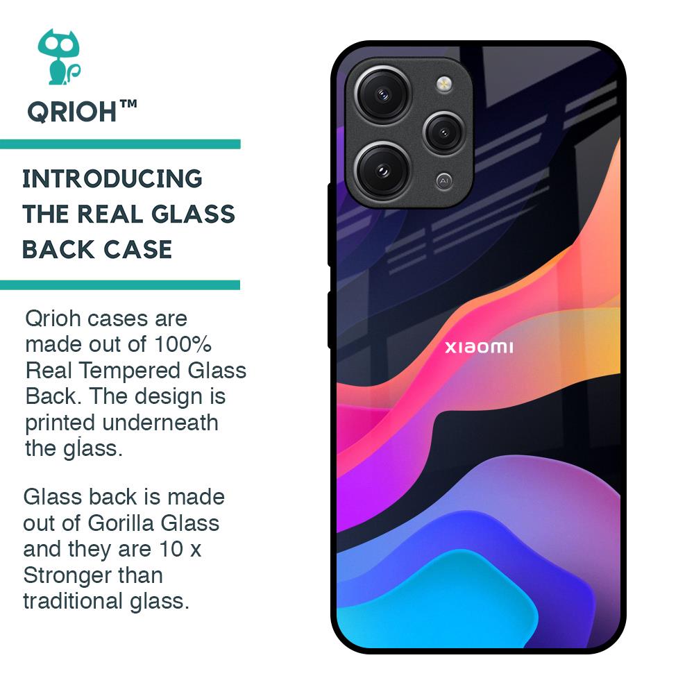 Colorful Fluid Glass Case for Redmi 12