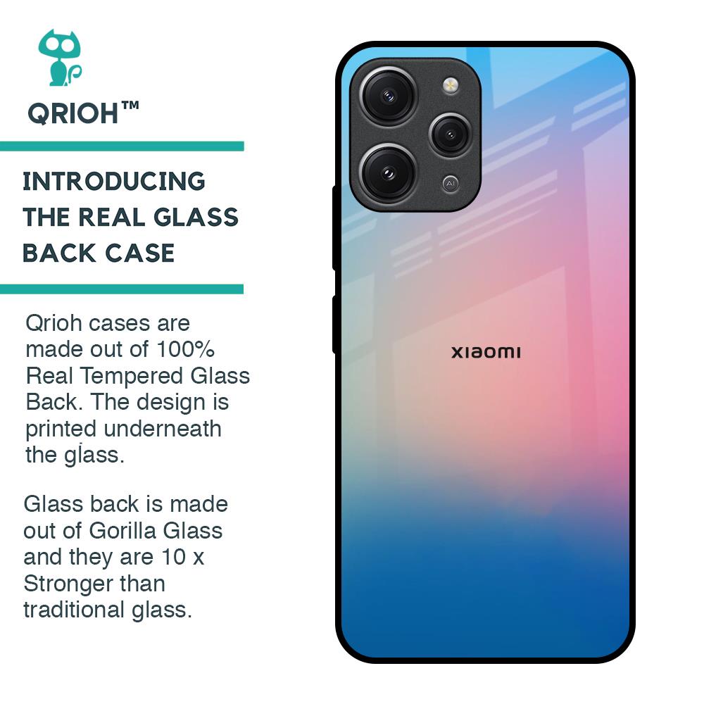Blue & Pink Ombre Glass case for Redmi 12