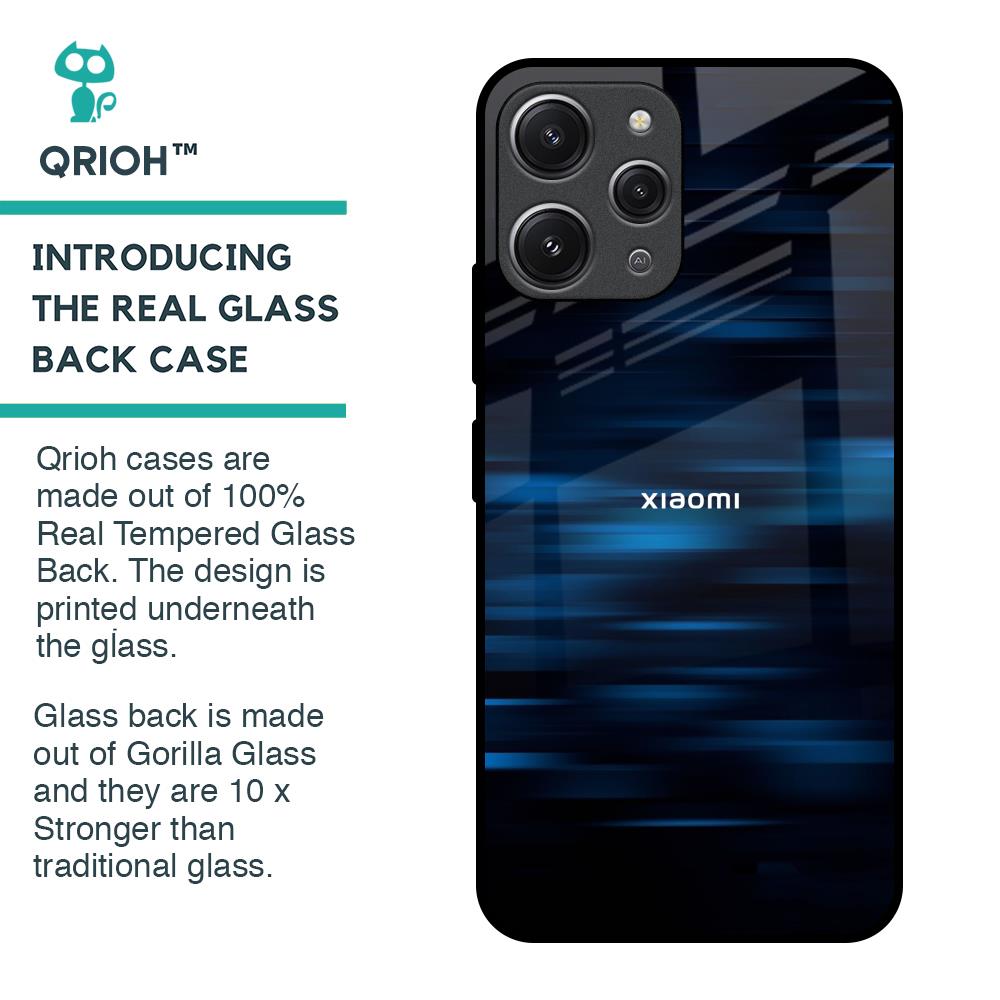 Blue Rough Abstract Glass Case for Redmi 12