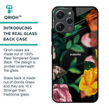 Flowers & Butterfly Glass Case for Redmi 12