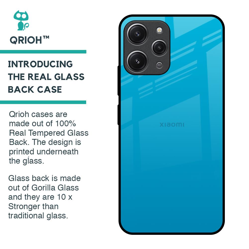Blue Aqua Glass Case for Redmi 12