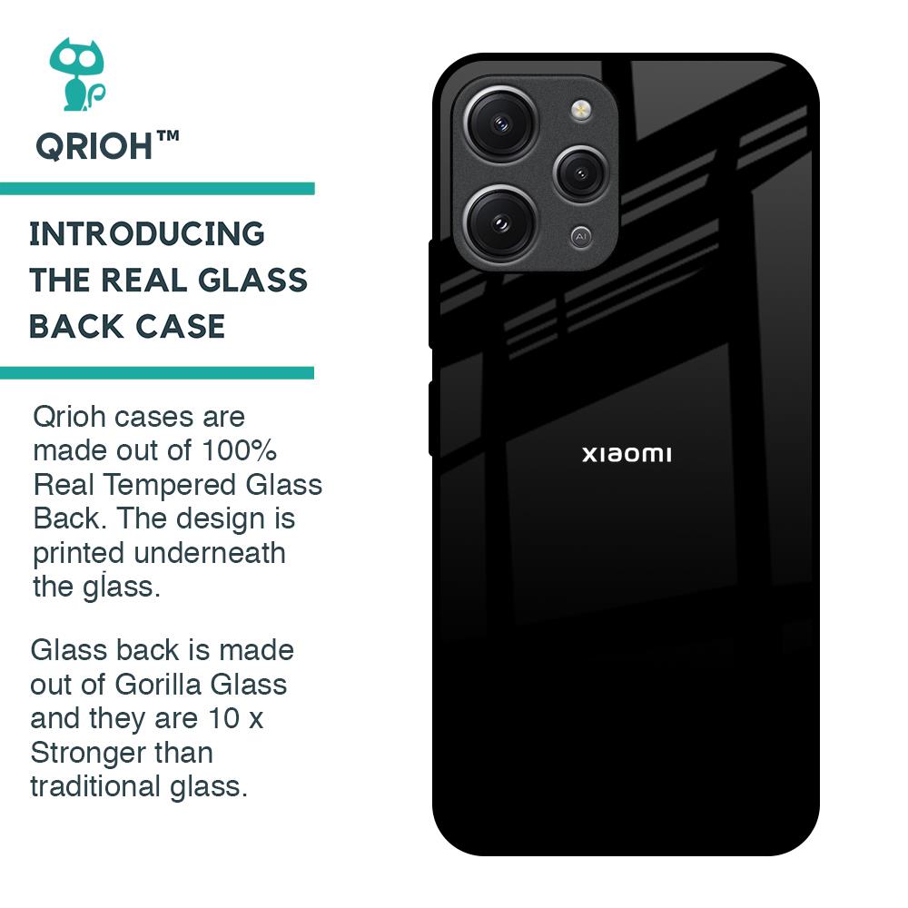Jet Black Glass Case for Redmi 12