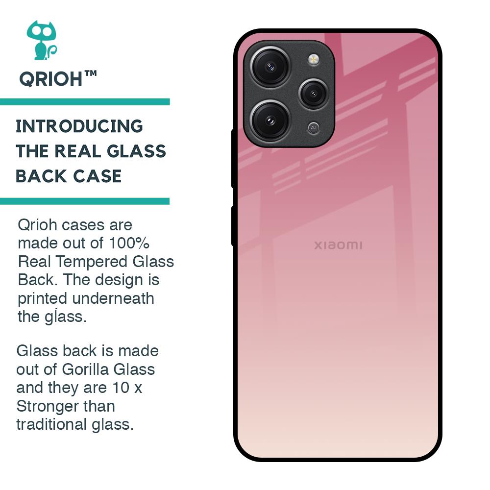 Blooming Pink Glass Case for Redmi 12