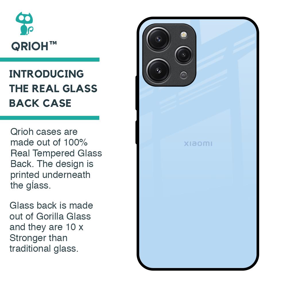Pastel Sky Blue Glass Case for Redmi 12