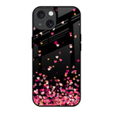 Heart Rain Fall iPhone 15 Glass Back Cover Online
