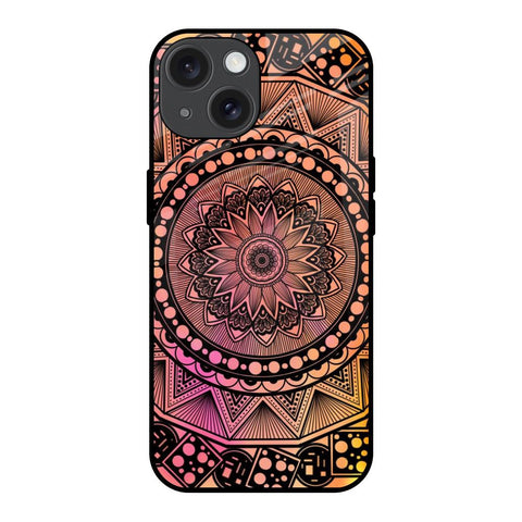 Floral Mandala iPhone 15 Glass Back Cover Online