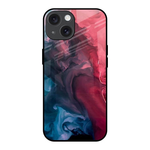 Blue & Red Smoke iPhone 15 Glass Back Cover Online